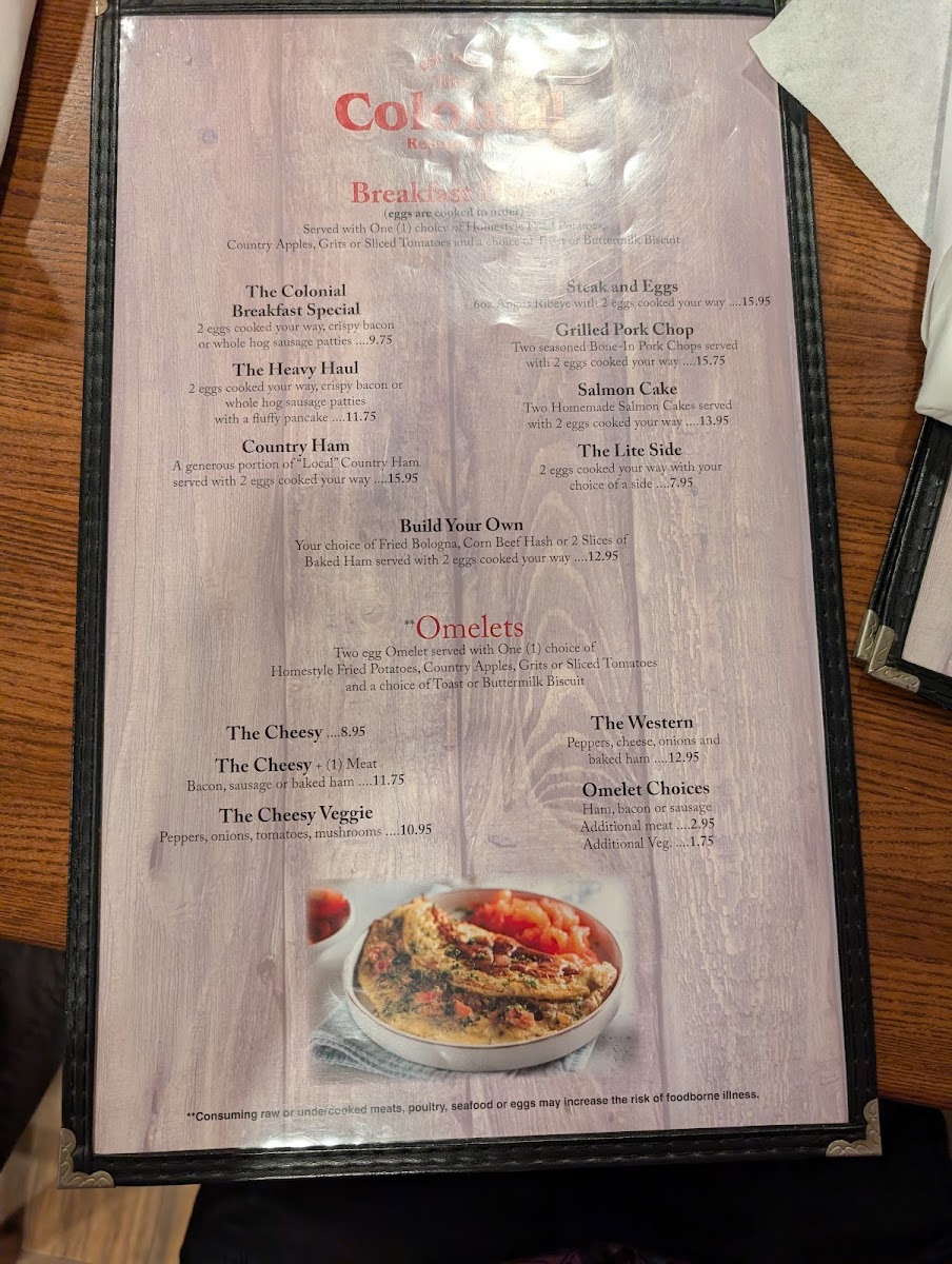 Menu The Colonial Restaurant-4