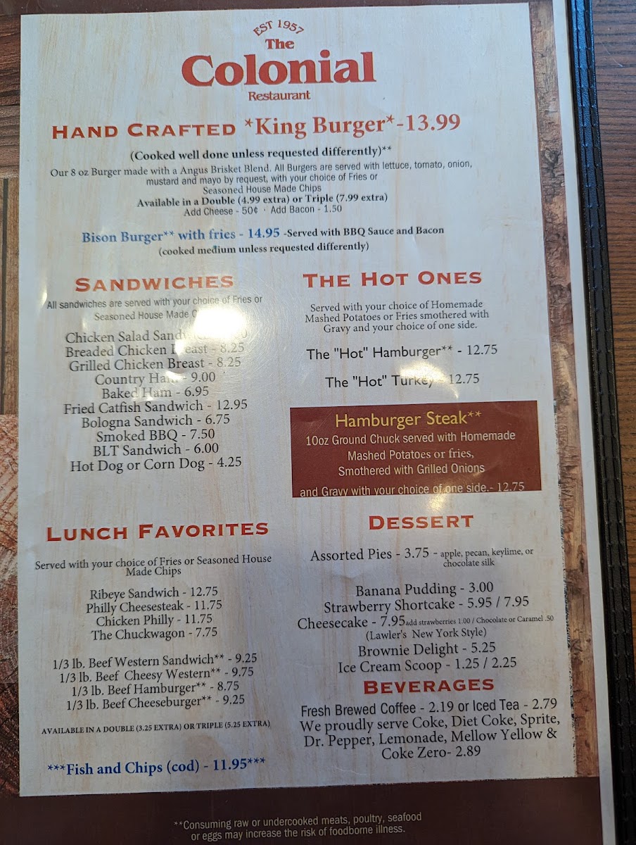 Menu The Colonial Restaurant-9